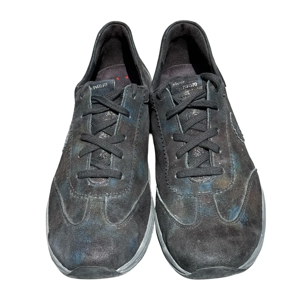 Mephisto Yael Run Off Women's 11 Black Suede Iridescent Metallic Sneakers‎ Shoes